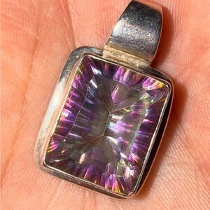 Sterling Silver Pendant with Purple Mystic Topaz Stone